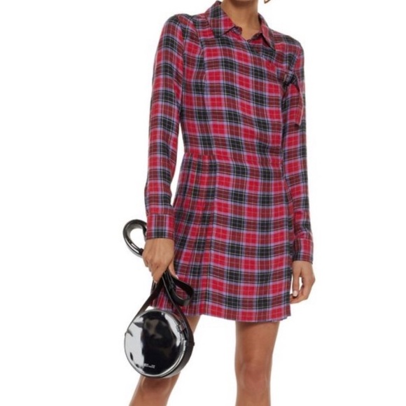 Opening Ceremony Dresses & Skirts - Opening Ceremony Flannel Plaid Kilt Dress Red Blue Silver Buckles